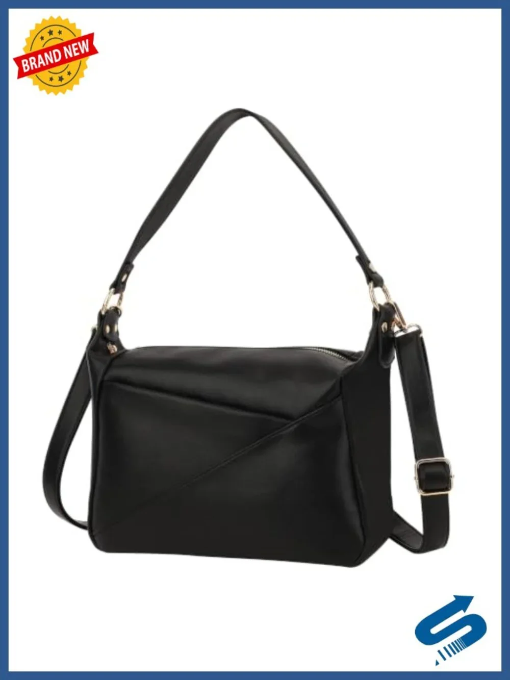 Vegan Leather Crossbody Hobo Purse Ladies Shoulder Bag with Multi Pockets Zipper
